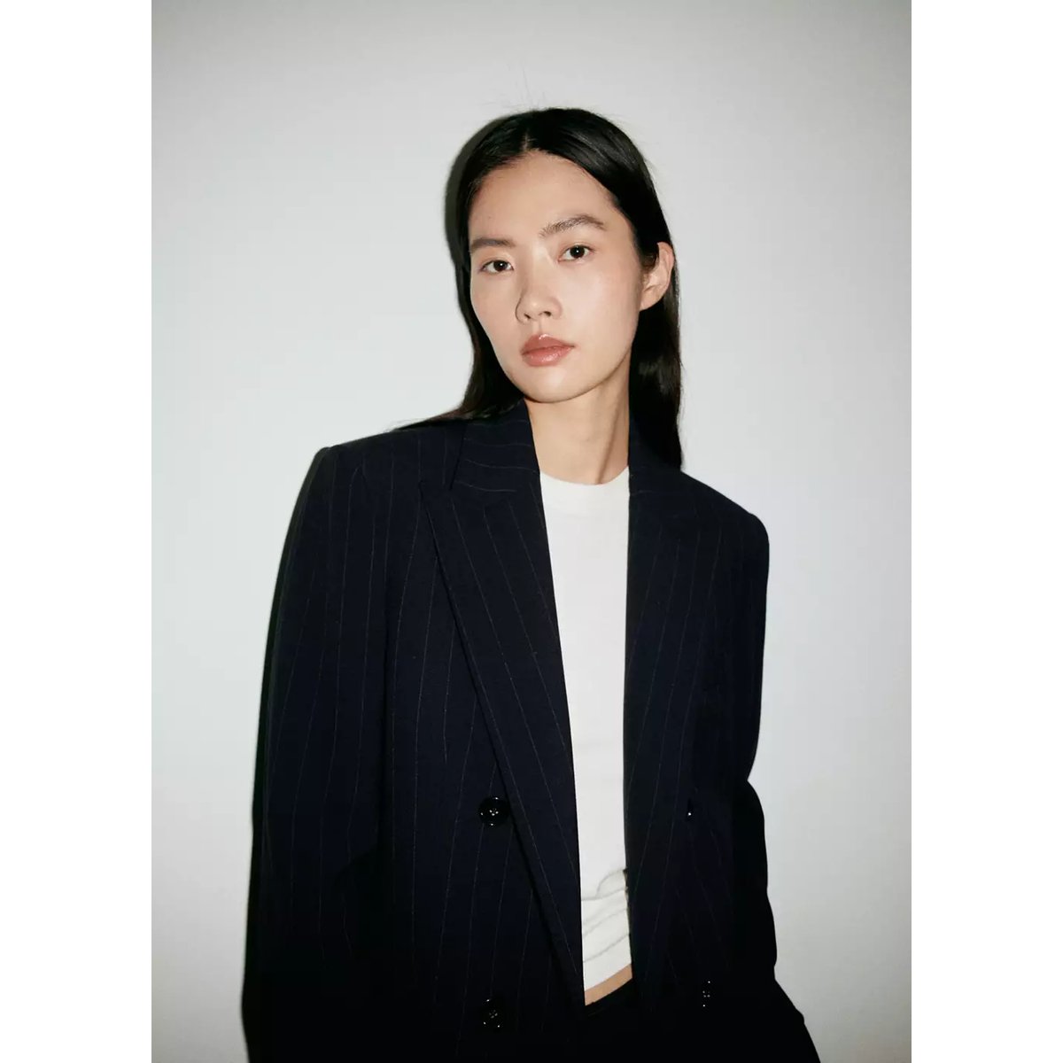 Blazer costume croisé bleu marine, MANGO