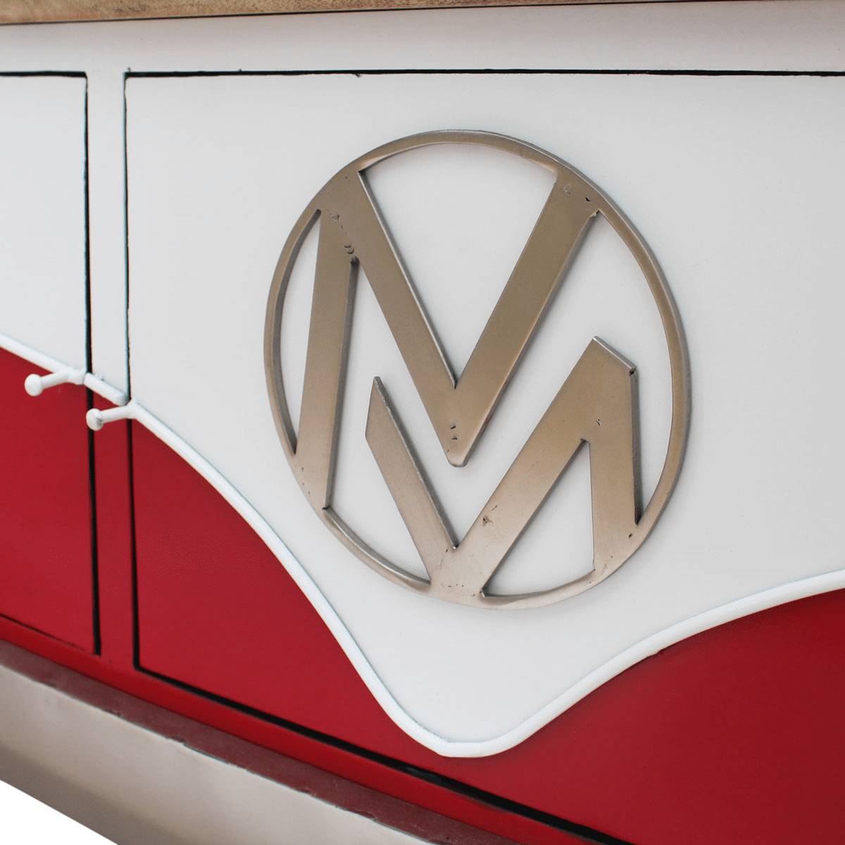 Meuble TV en métal COMBI rouge, MADE IN MEUBLES