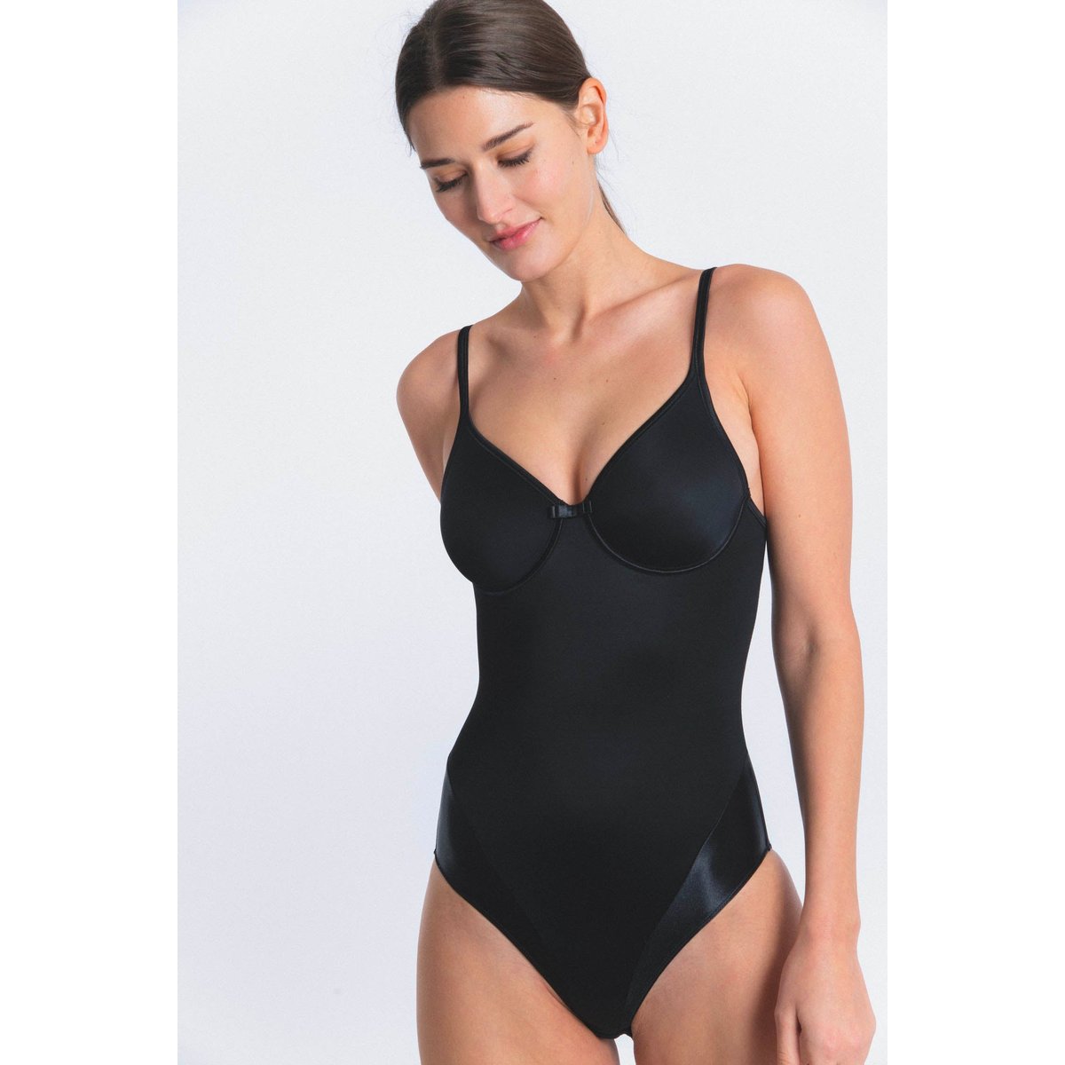 Body avec armatures en microfibre NUAGE PUR noir, MAISON LEJABY