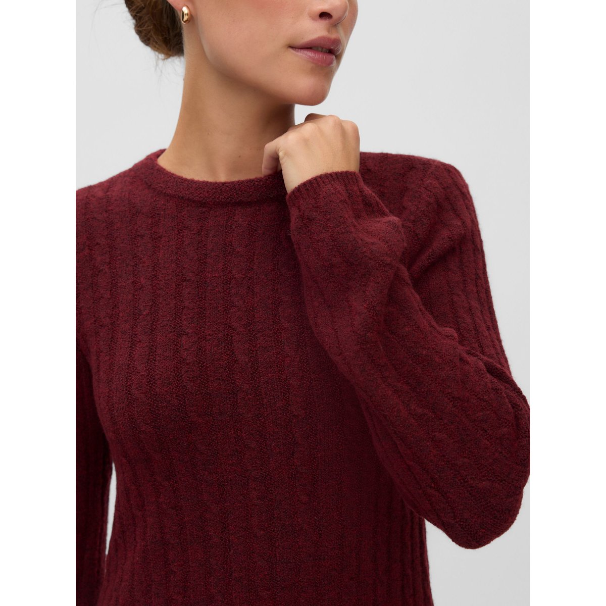 Robe En Maille rouge - syrah 1, VERO MODA