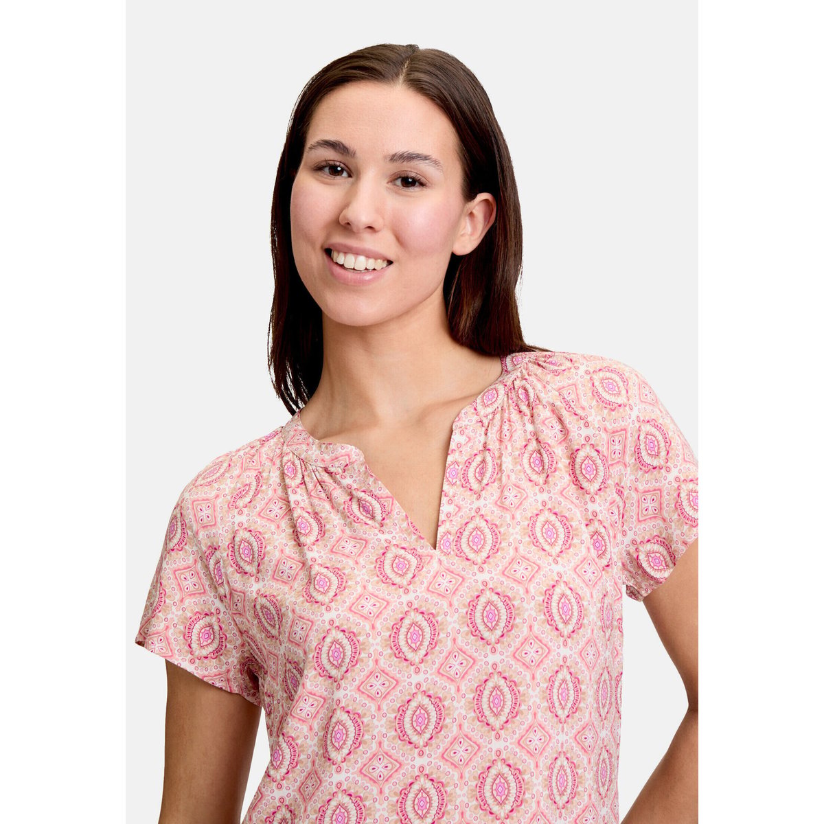 T-shirt façon blouse à ruches cream/apricot, CARTOON