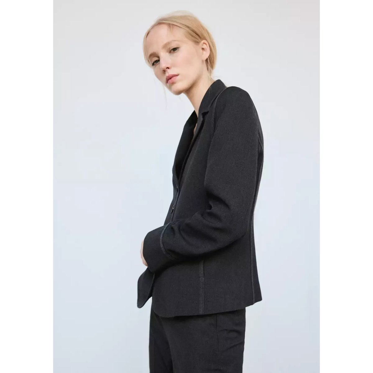 Blazer costume cintré gris, MANGO