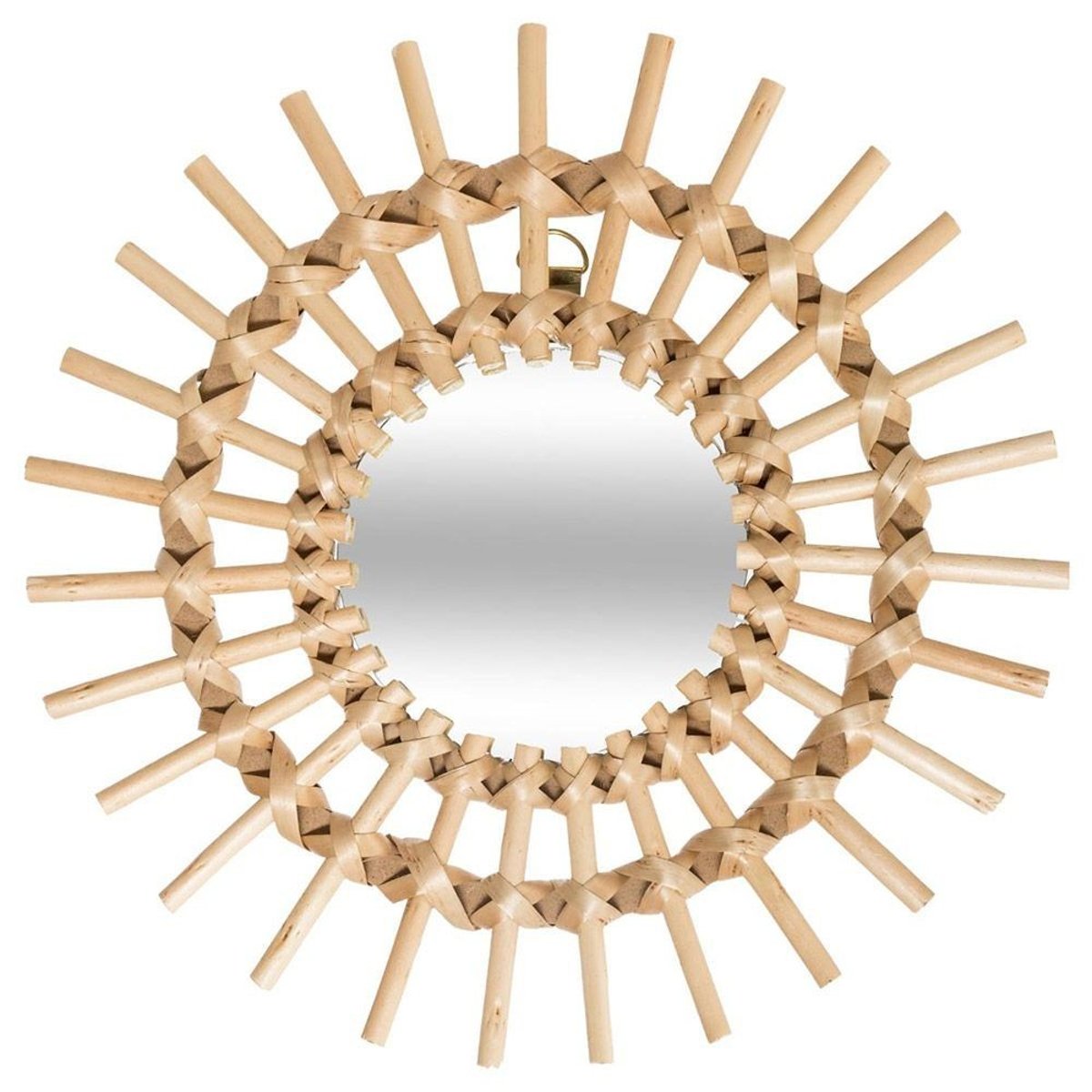 Lot de 3 miroirs rotin soleil D28 beige, ATMOSPHERA