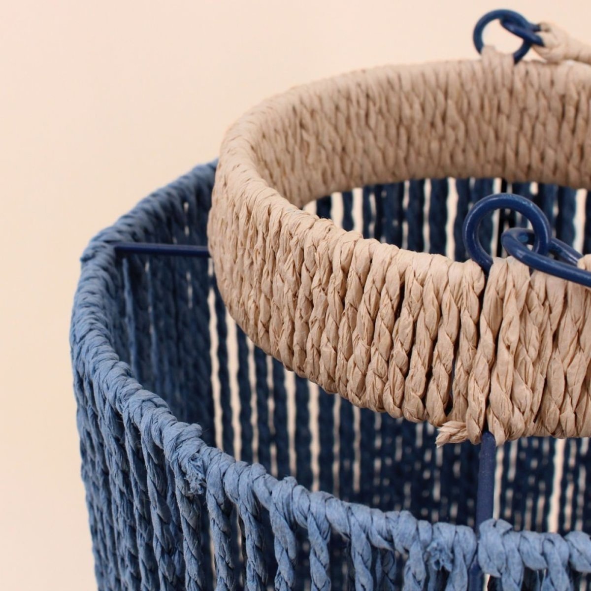 Lanterne en corde, 40cm bleu, ORNAMI