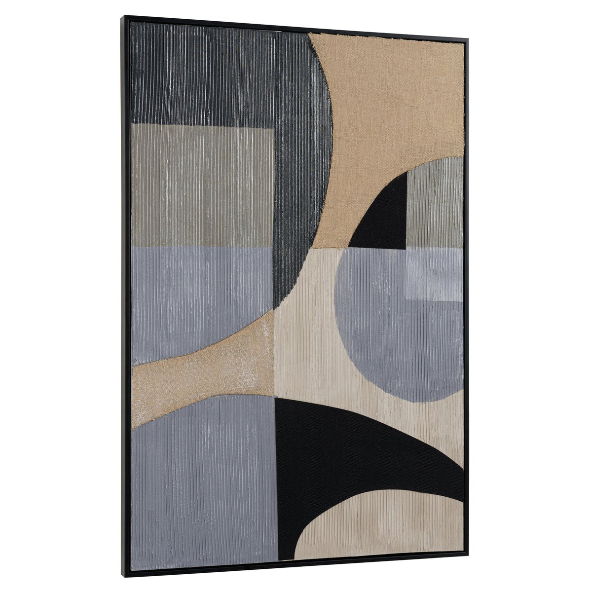 Tableau design formes géométriques superposées 83 x 123 cm beige, PIER IMPORT