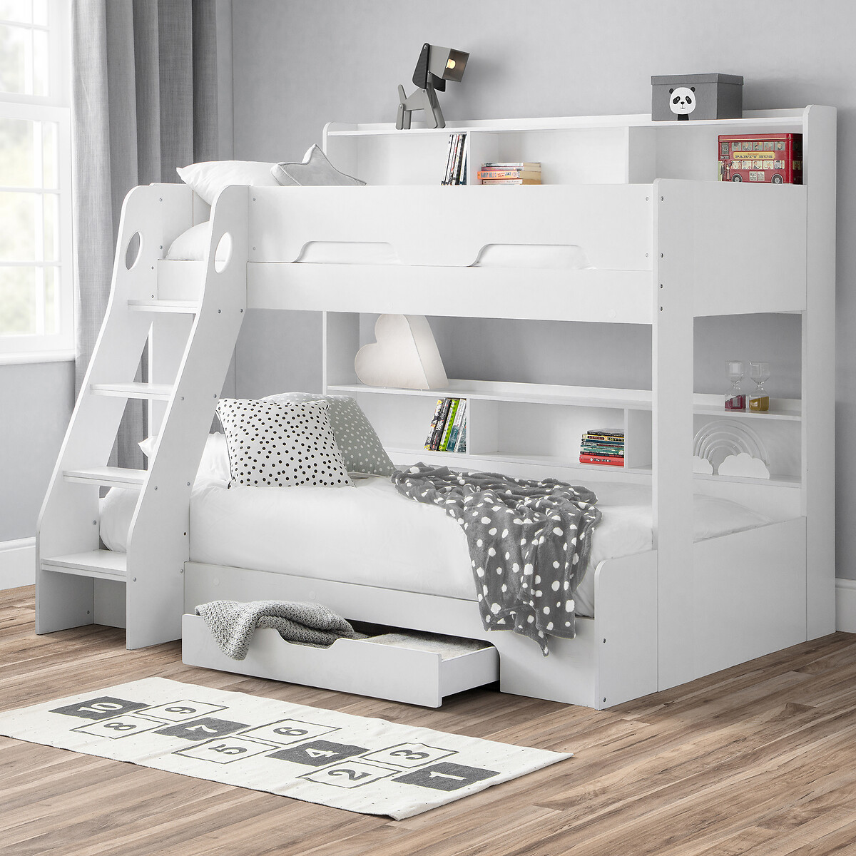 Zodiac Triple Sleeper Bunk Bed with Storage white, SO'HOME