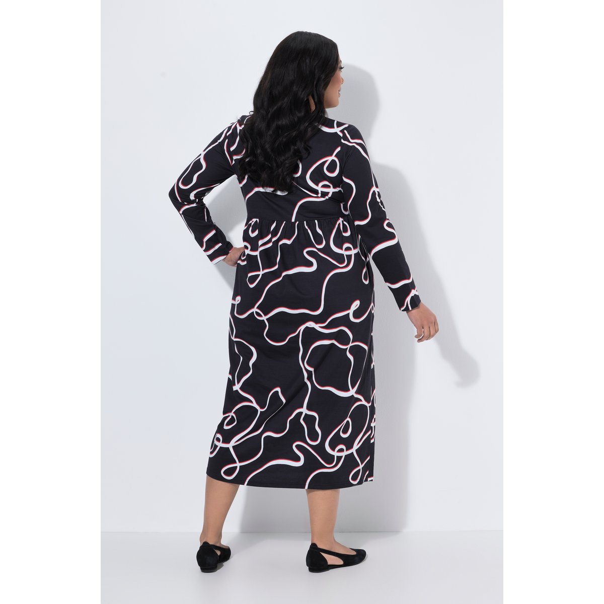 Robe maxi imprimée noir, ULLA POPKEN