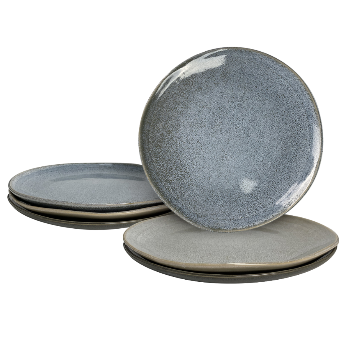 Lot de 6 grandes assiettes, ZAO gris, ARTIME