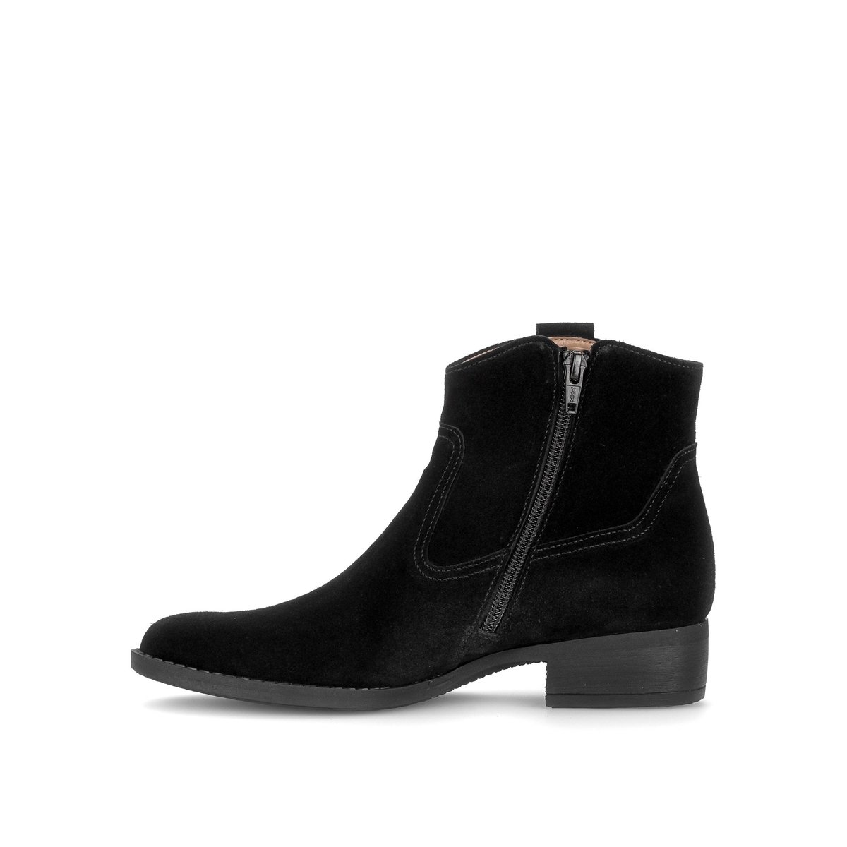 Bottines en cuir à talon décroché noir velours, GABOR