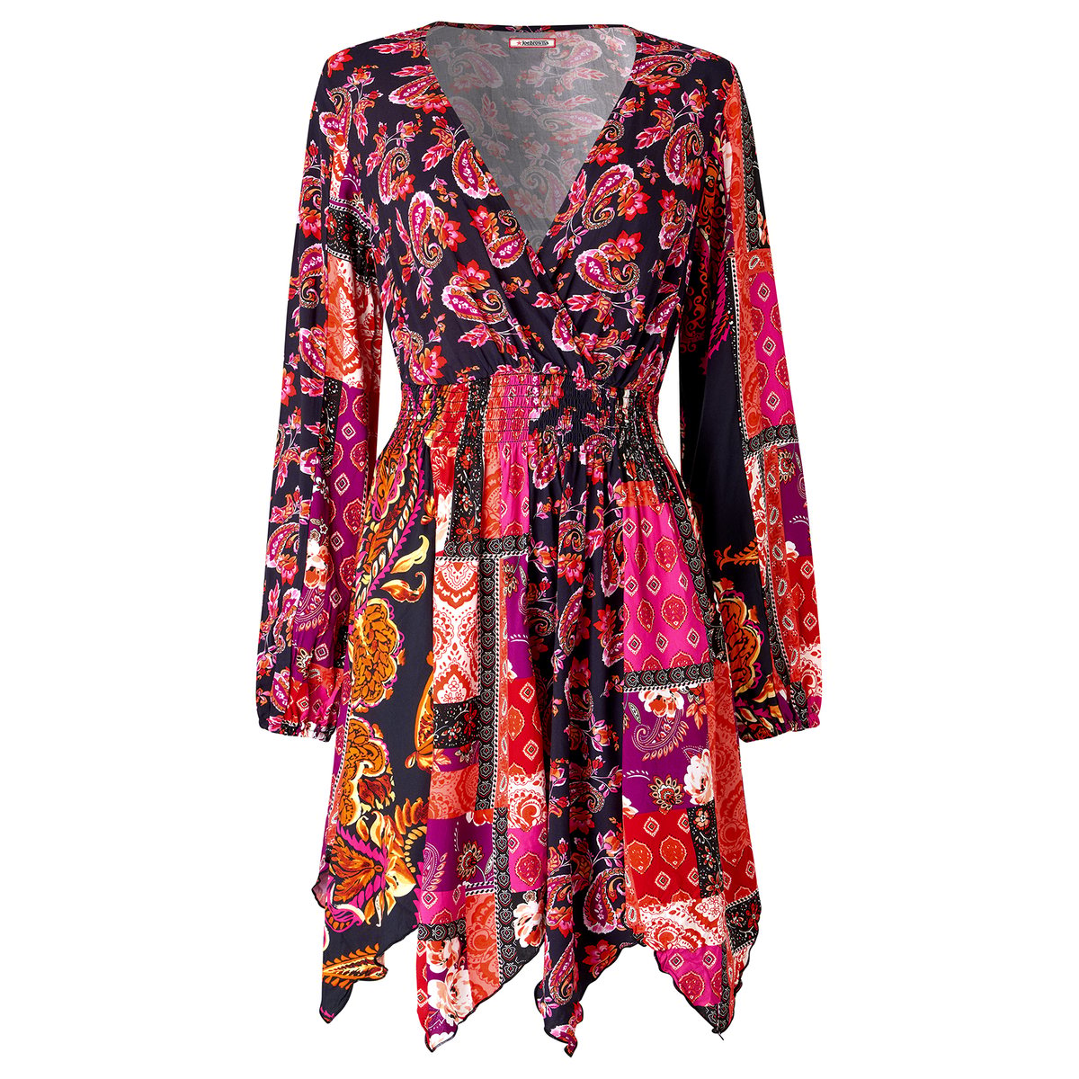 Tunique Asymétrique Imprimé Cachemire rouge, JOE BROWNS
