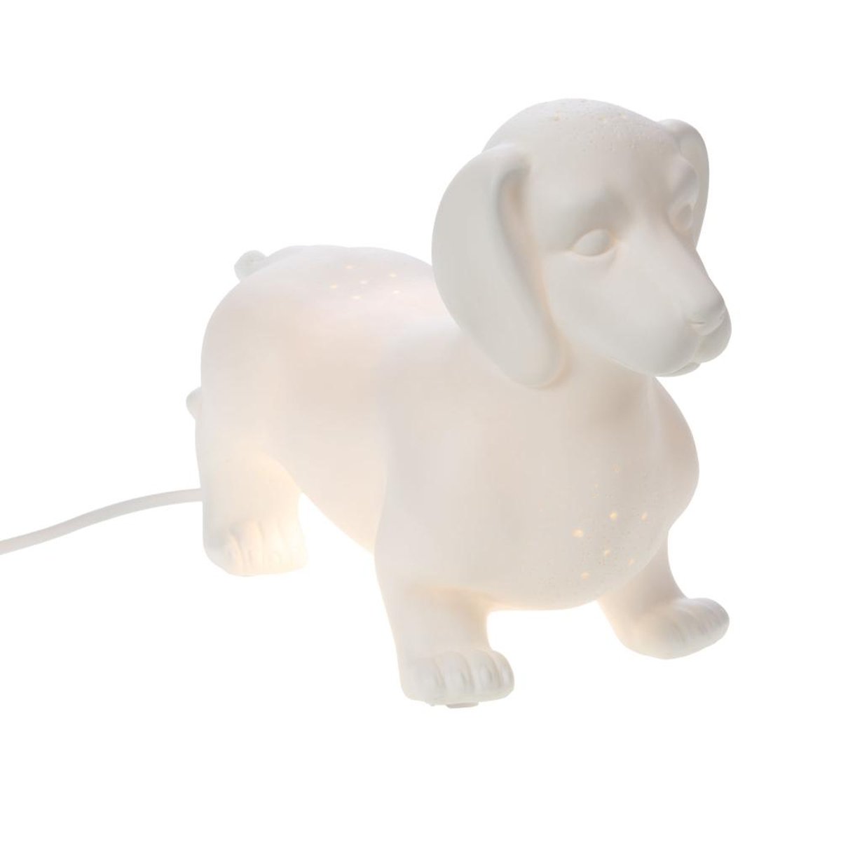 Lampe Teckel 19,3 cm blanc, AMADEUS