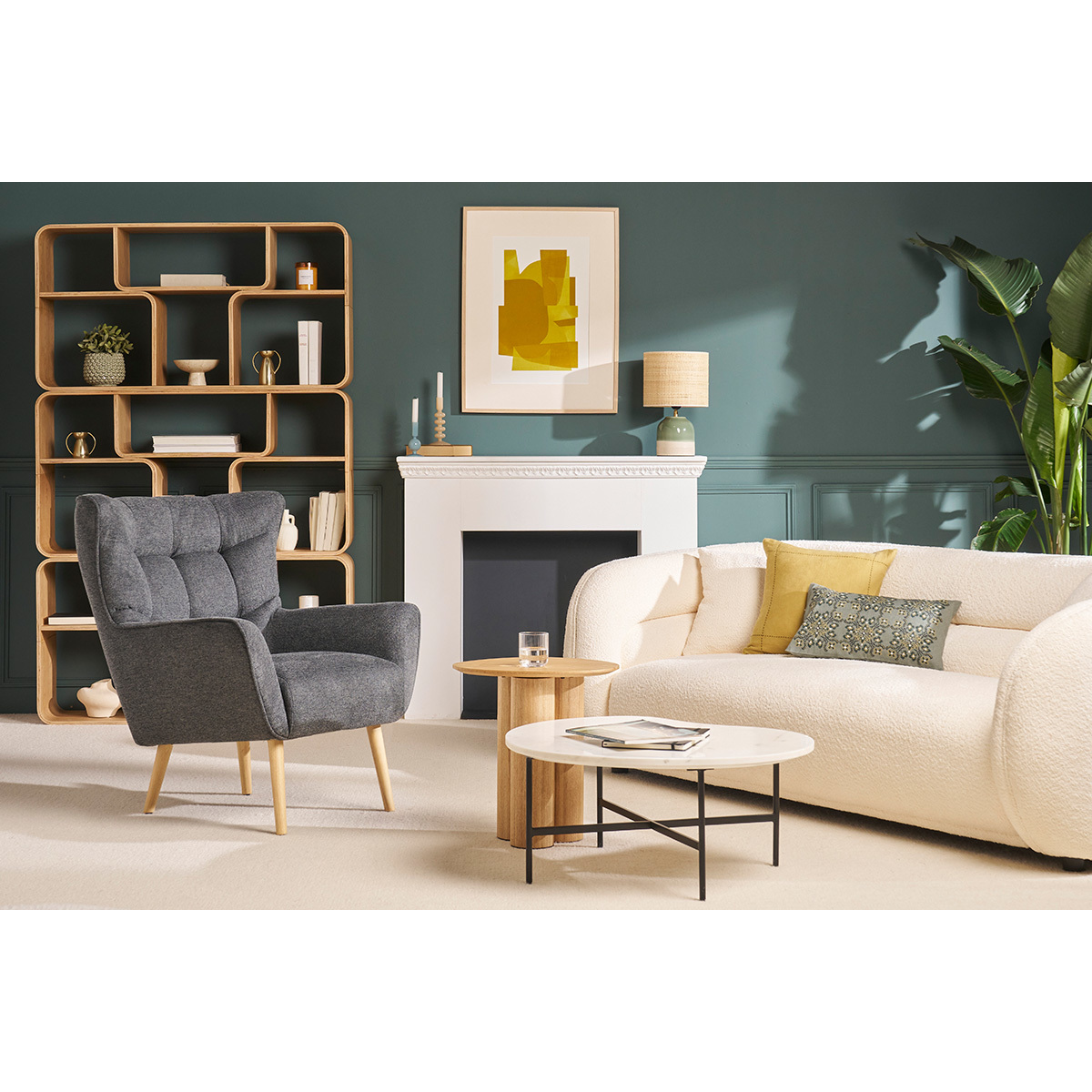 Fauteuil scandinave AVERY gris foncé, MILIBOO