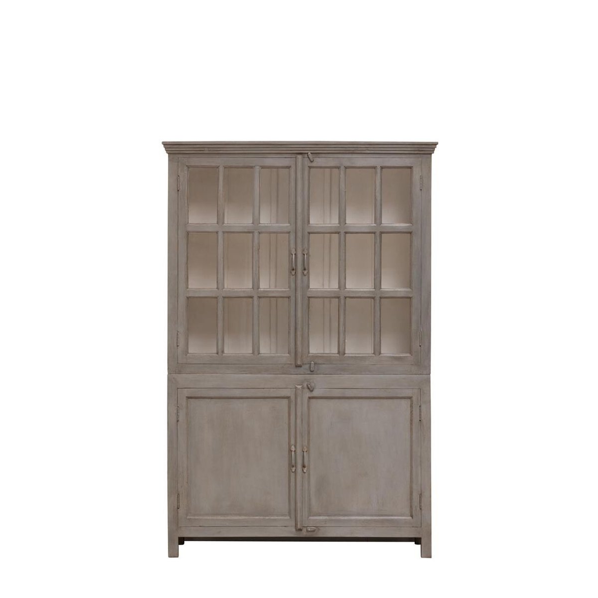 Vitrine en bois CHEVERNY gris, CHEHOMA