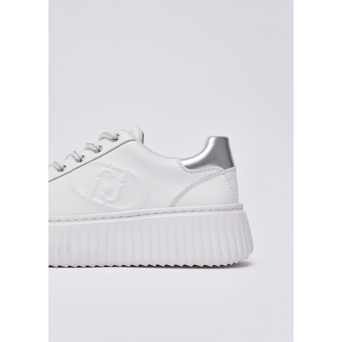 Baskets à plateforme en cuir blanc, LIU JO