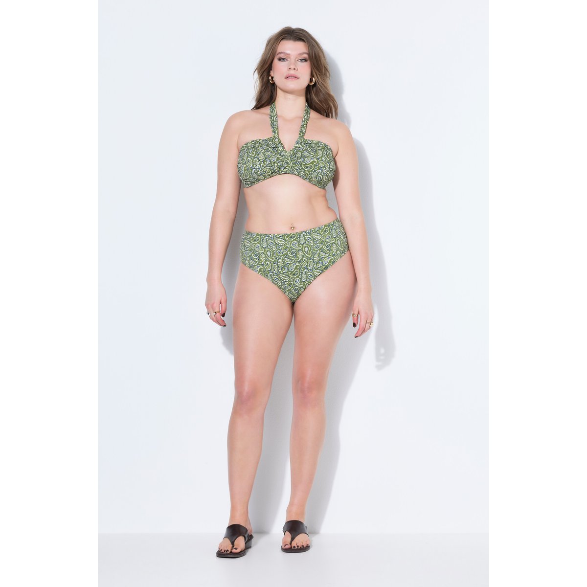 Haut de bikini, imprimé cachemire olive, STUDIO UNTOLD