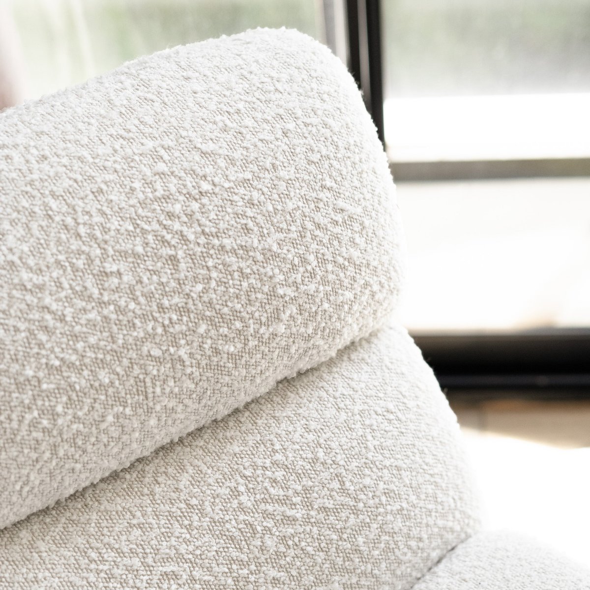 Fauteuil en tissu bouclé - TEDDY blanc, MAISON PAVANE