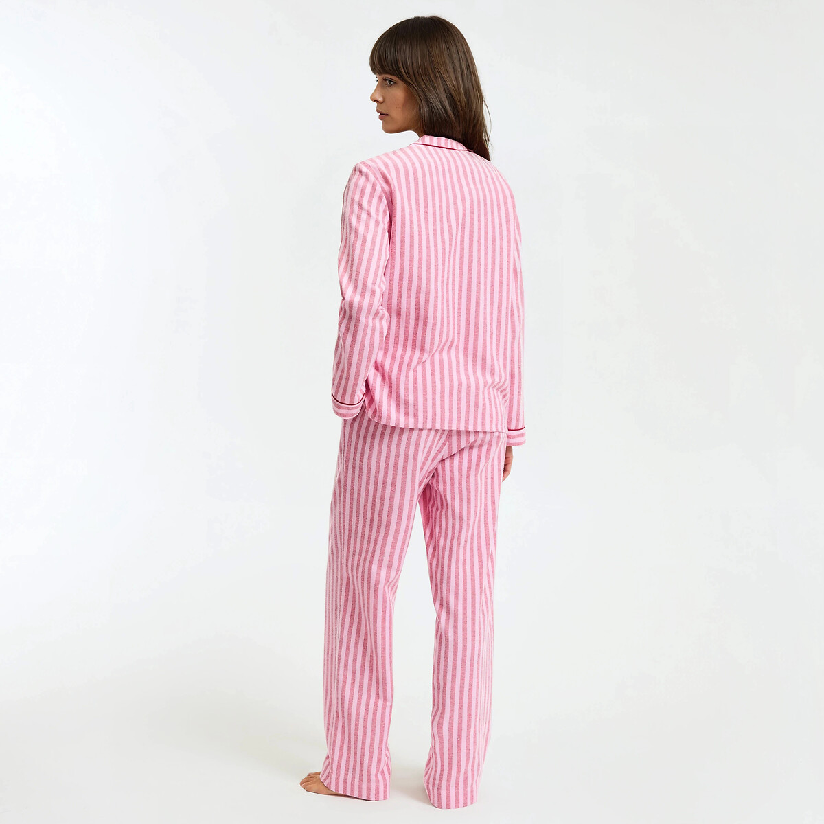 Flannel Family Christmas Pyjamas red striped/pink, LA REDOUTE COLLECTIONS