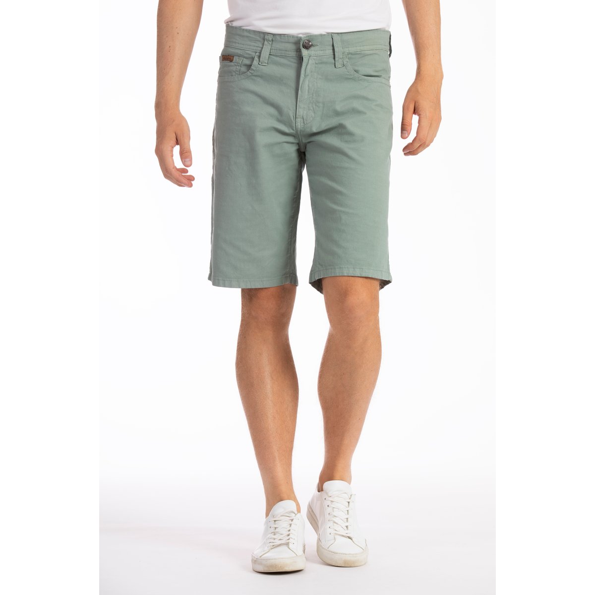 Bermuda coupe droite relax toile coton GENESYX vert, RICA LEWIS