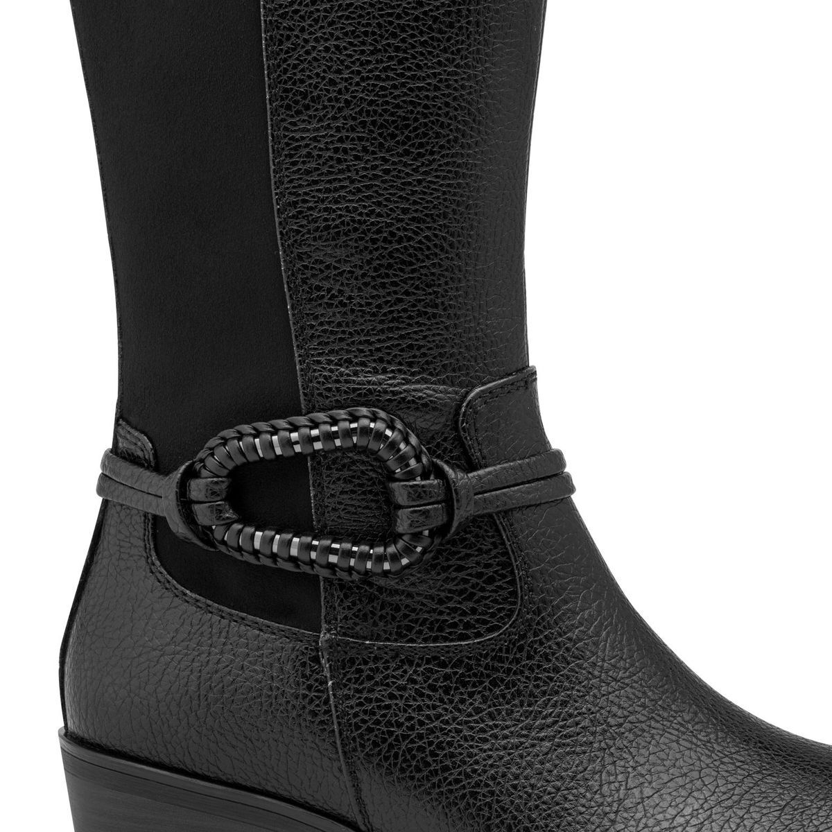 Bottes talon bloc noir combiné, MARCO TOZZI