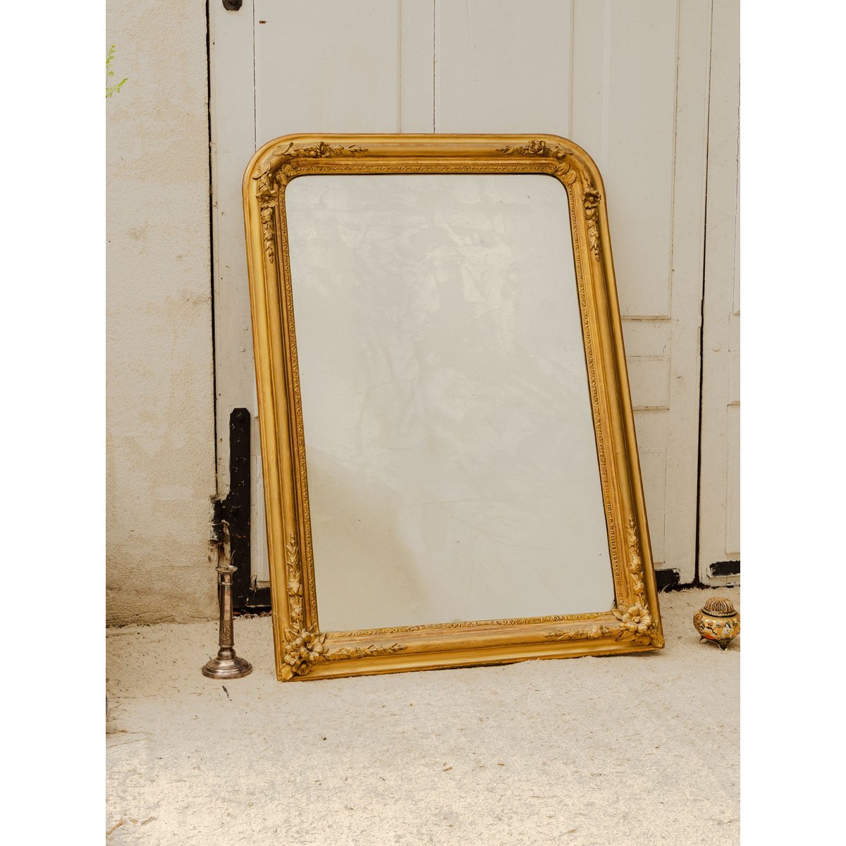 Grand miroir en résine dorée Georges N°1502 - Bon état doré, DEBONGOUT