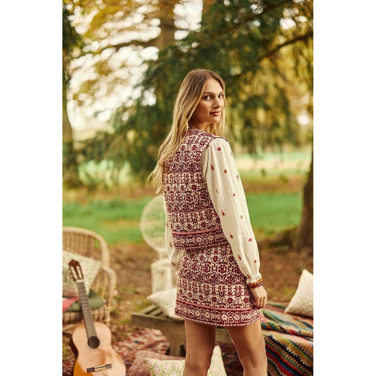 Printed Sleeveless Jacket, VILMA pink print, LA PETITE ETOILE