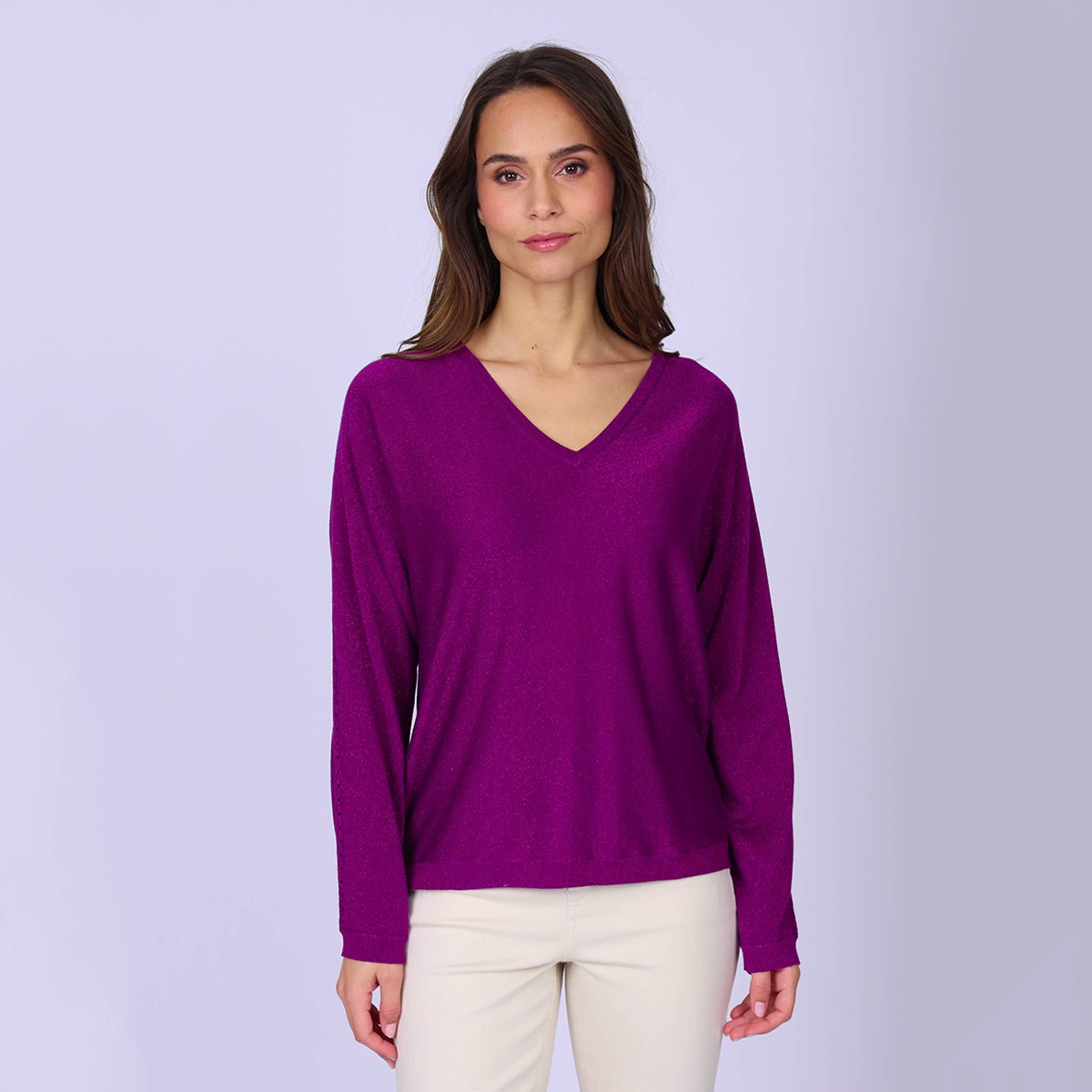 Pull doux violet, MISE AU GREEN