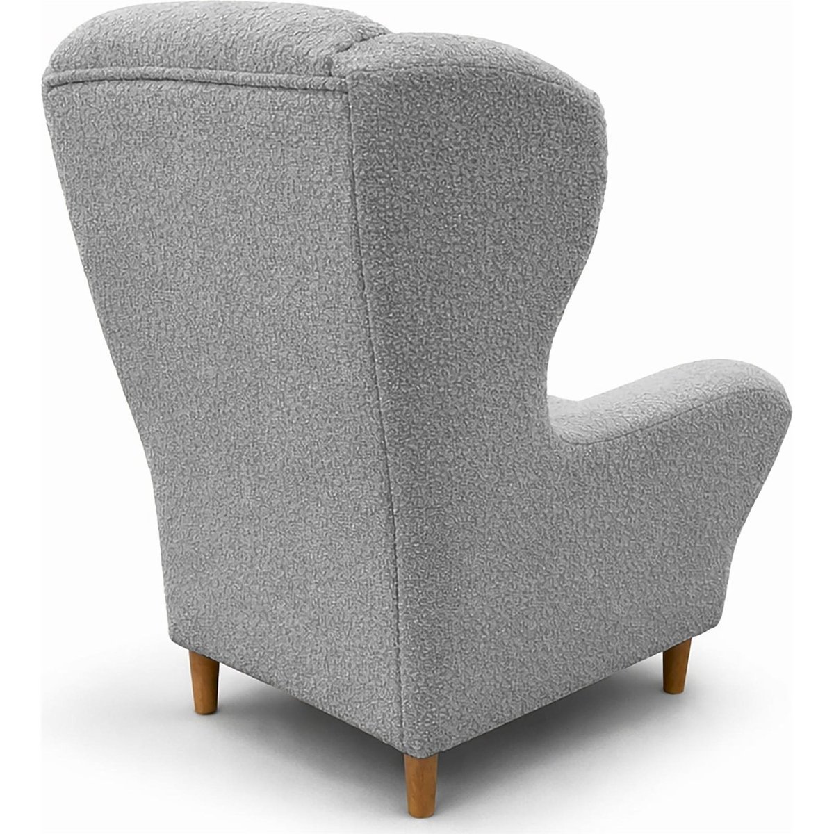 Fauteuil bergère en chenille TEDDLO gris clair bouclé alice, RECOLLECTION