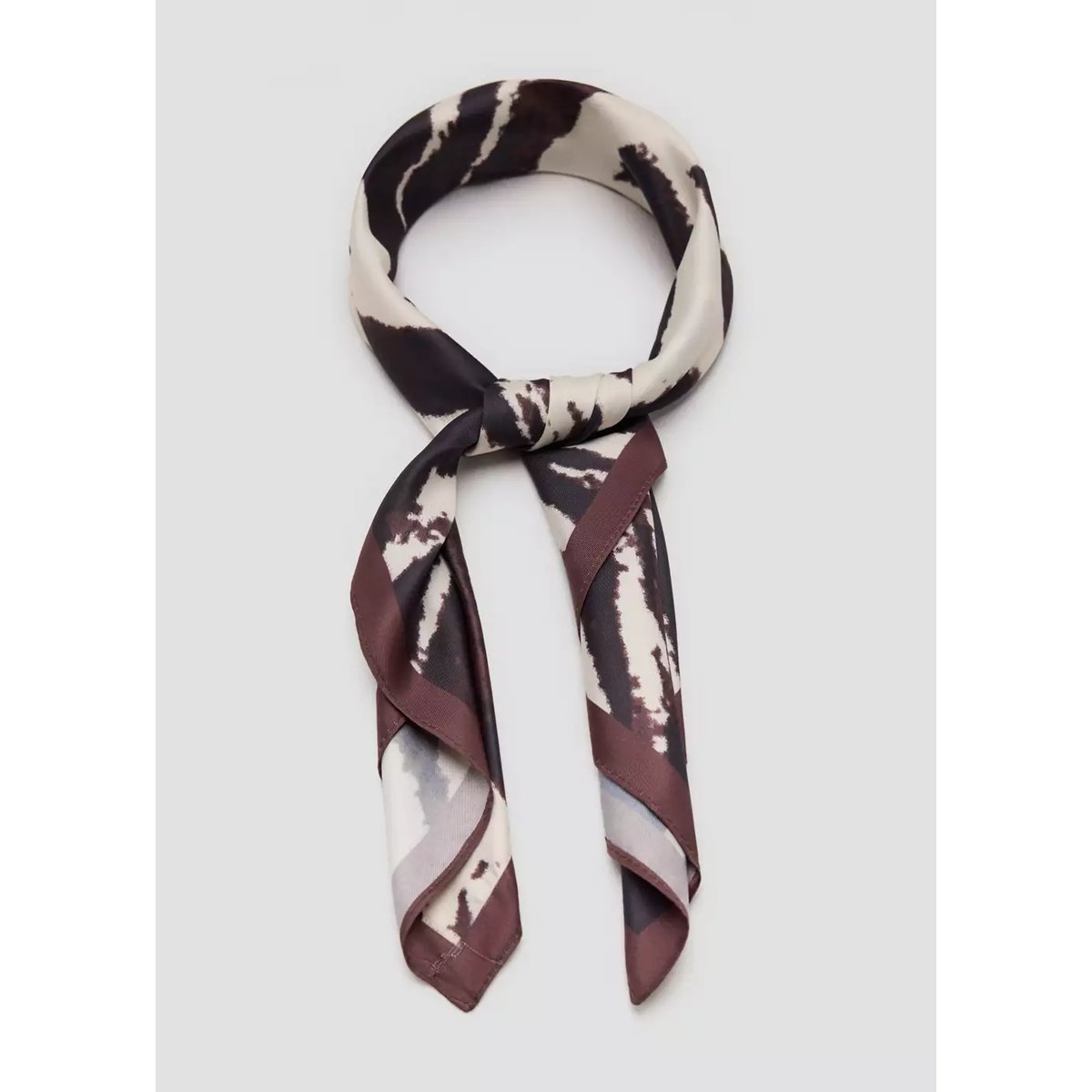 Foulard animal print chocolat, MANGO