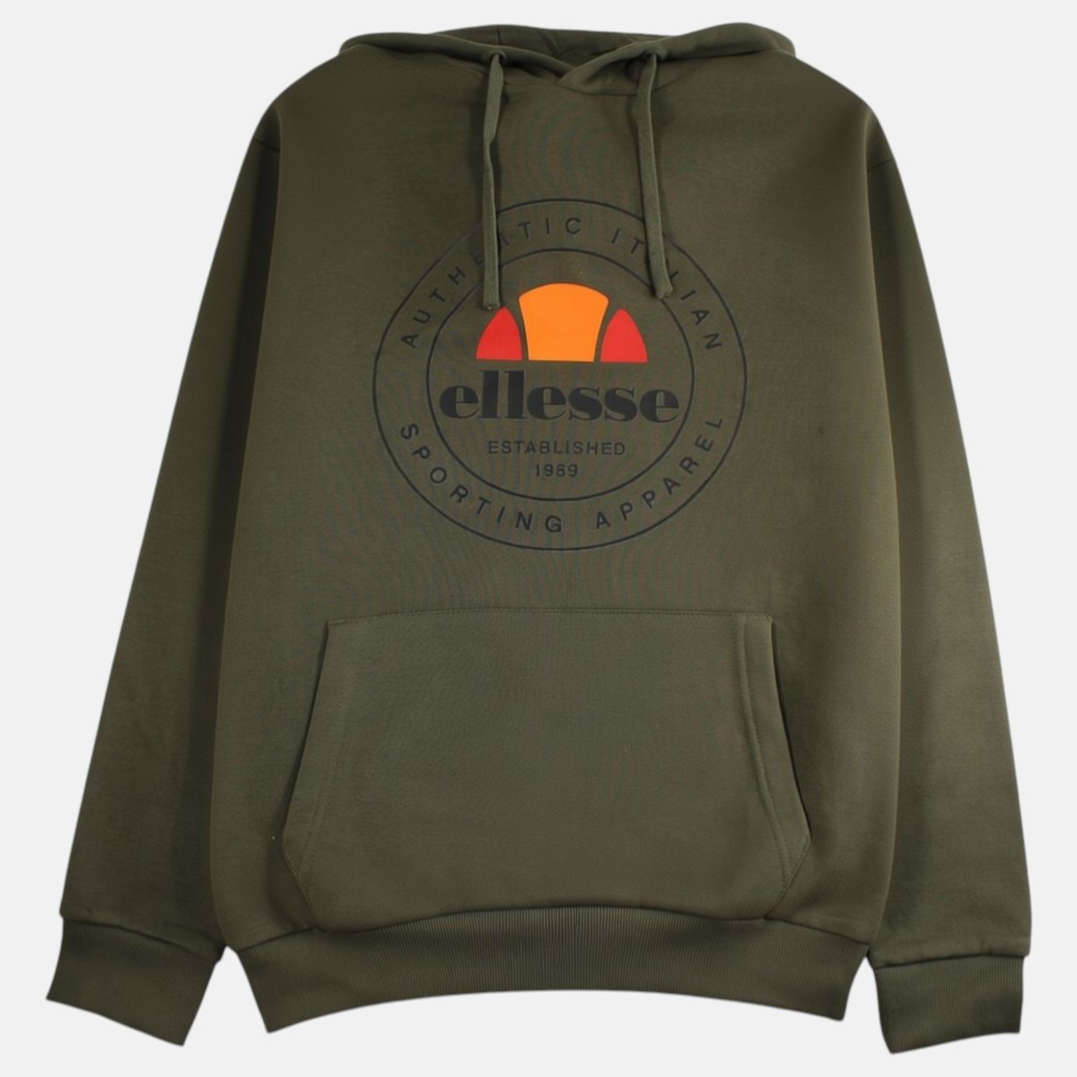 Sweat à capuche à cordon, poche kangourou LOUNGE vert kaki, ELLESSE
