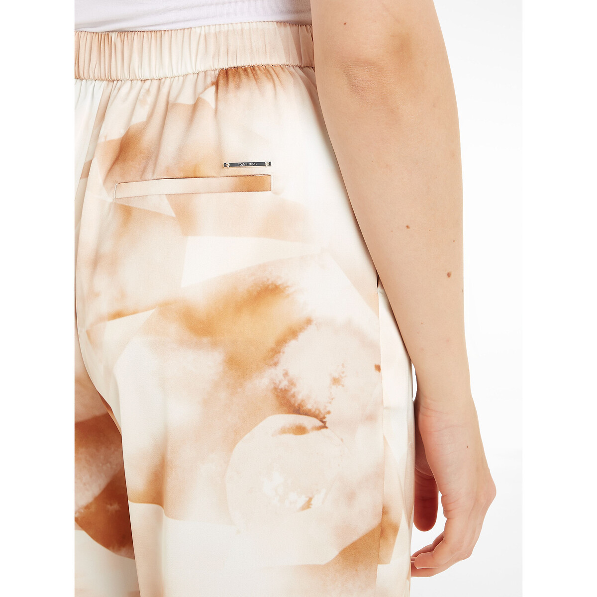 Printed Wide Leg Trousers ecru/orange, CALVIN KLEIN