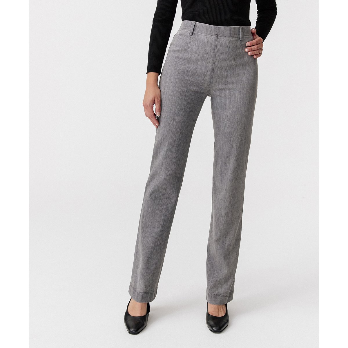 Jean effet ventre plat extensible - Petite gris, DAMART