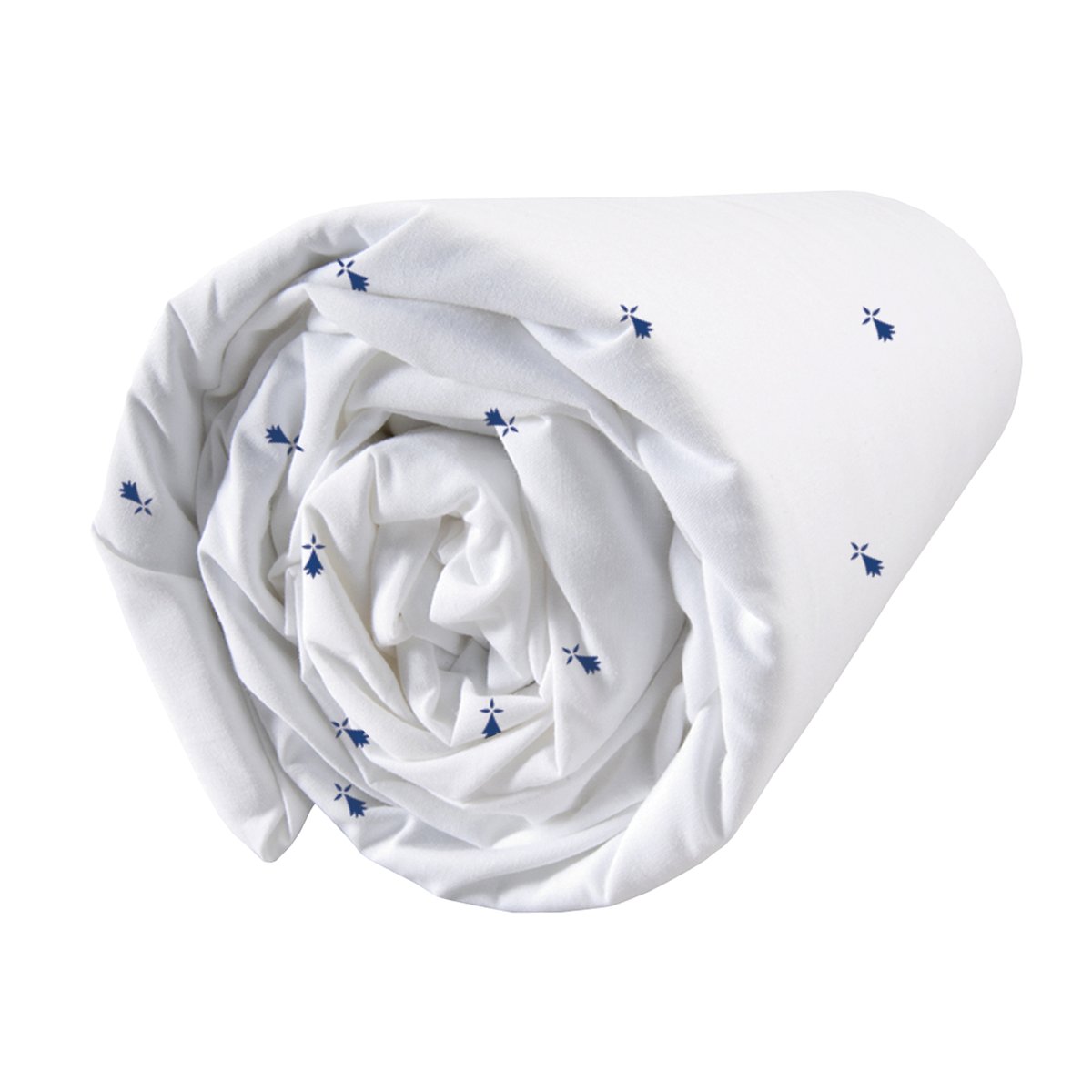 Drap-housse imprimé 100% coton, Bretagne BREIZH blanc, MATT ET ROSE