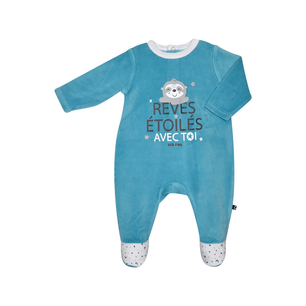 Dors bien gaspare velours rase pont dos bebe bleu, SUCRE D'ORGE
