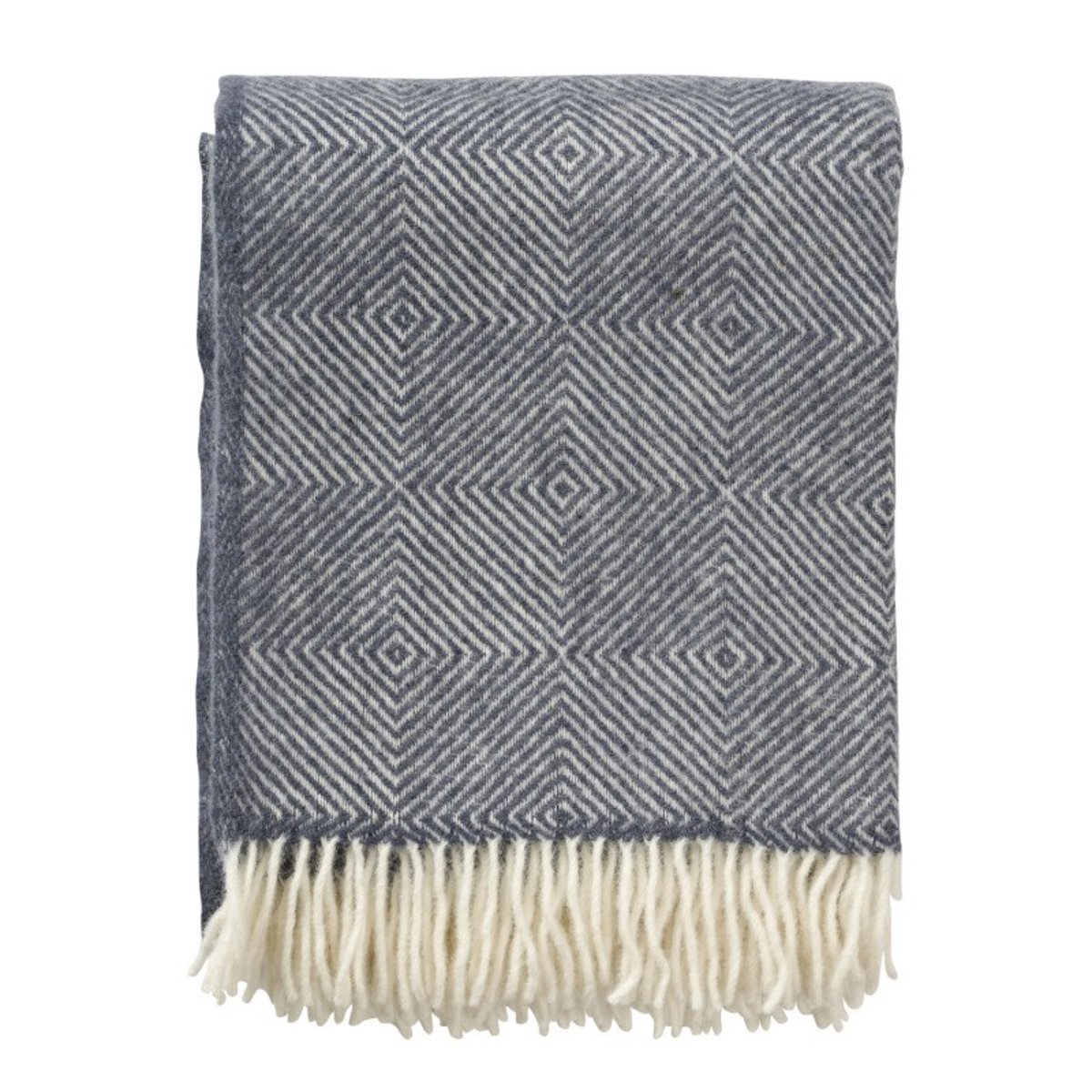 Plaid laine agneau classique  GOOSEYE bleu, KLIPPAN