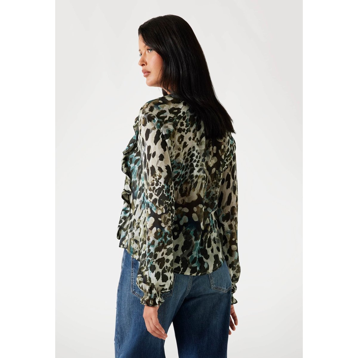 Blouse Volantée animalier, GUESS