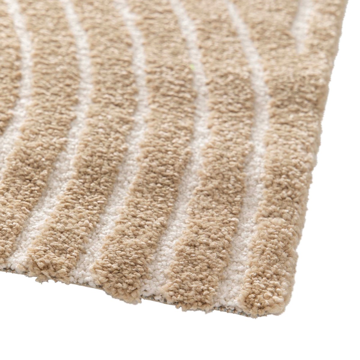 Tapis à relief géométrique doux  DESIGN GEO beige, THE DECO FACTORY