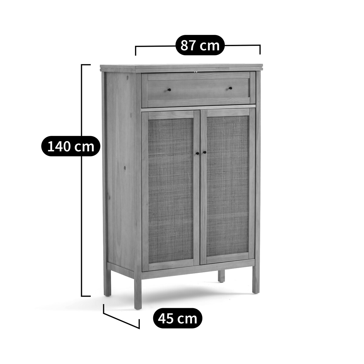 Buffet pin massif et cannage, Gabin naturel, LA REDOUTE INTERIEURS
