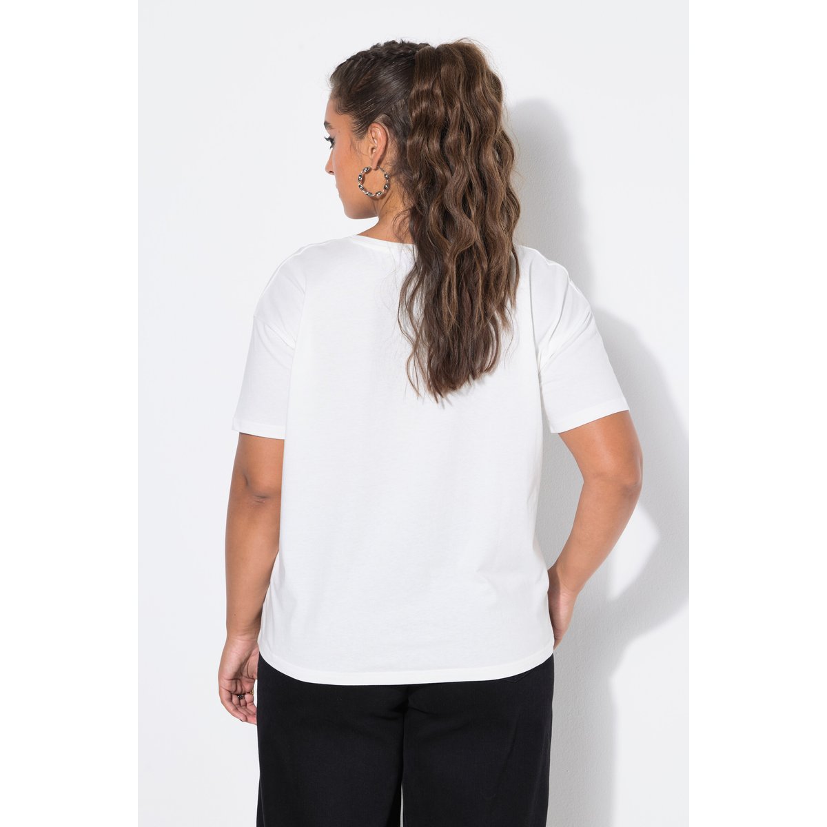 T-shirt oversize, fleurs/message blanc cassé, STUDIO UNTOLD