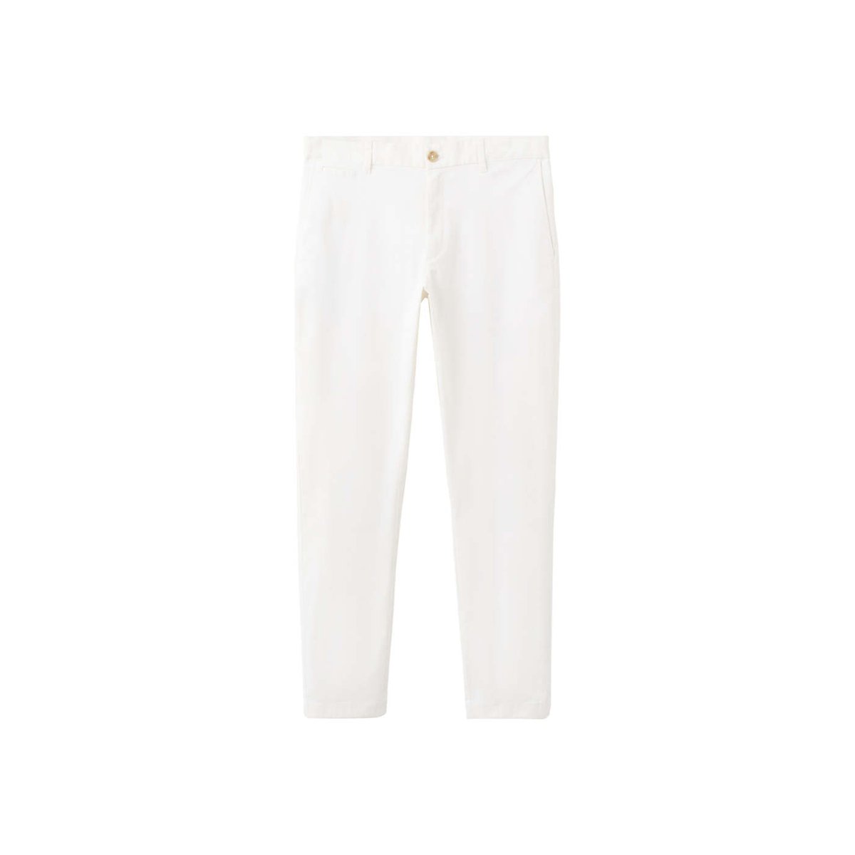 Pantalon Prato chino cropped tapered blanc cassé, MANGO MAN