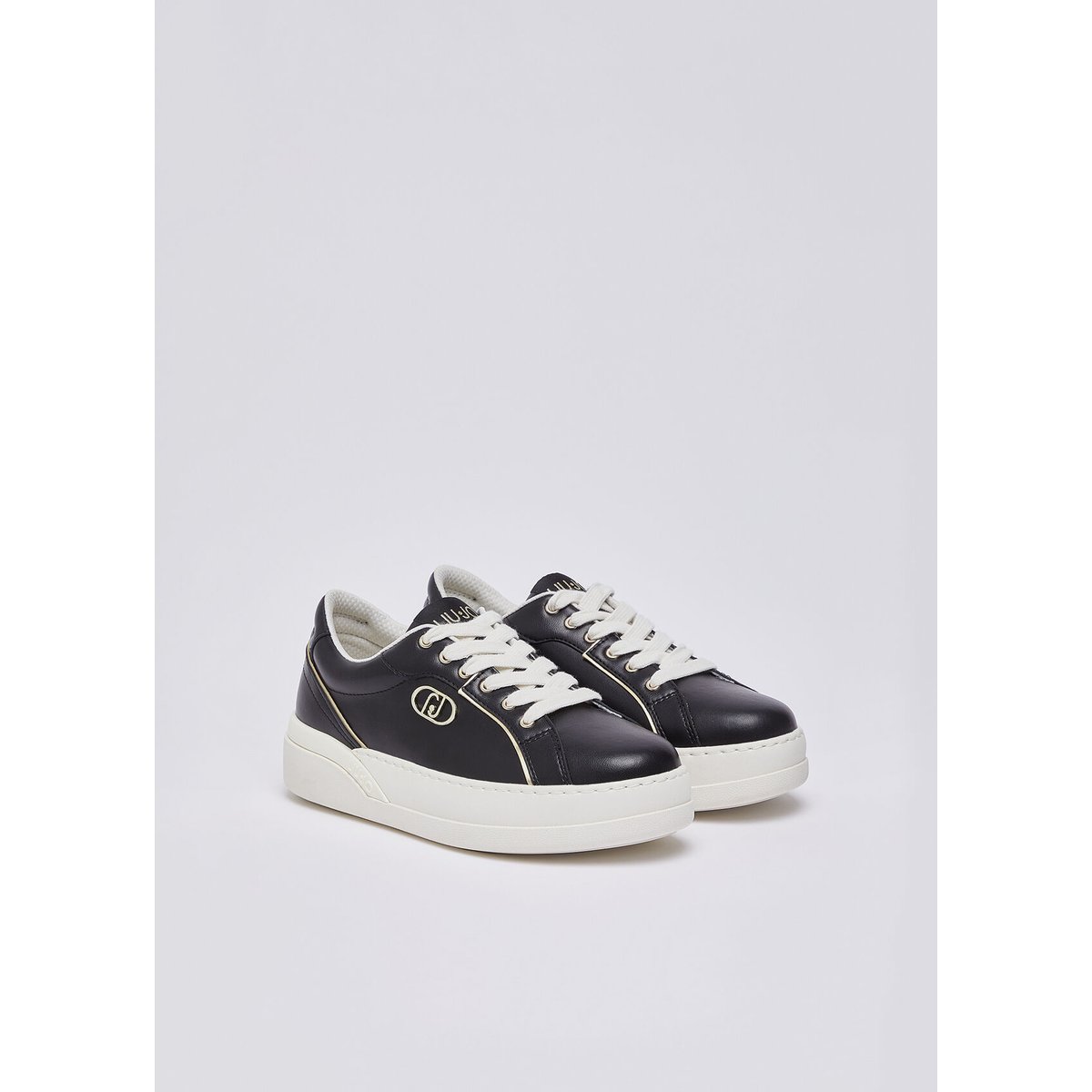 Sneakers en cuir noir, LIU JO