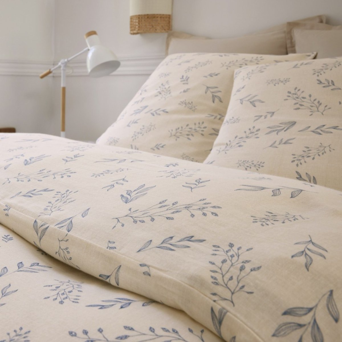 Housse De Couette 240x220 + 2 Taies D'oreiller Imprimées 100% Gaze De Coton beige, DECORATIE