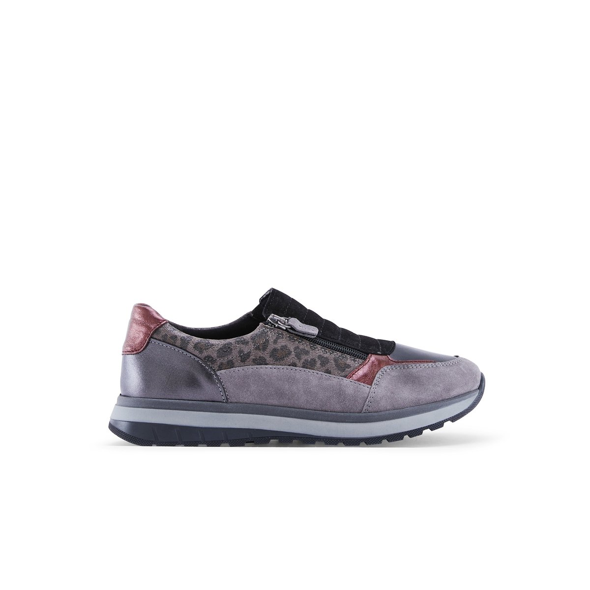 Baskets sans-gêne avec zip multicolore gris, PEDICONFORT