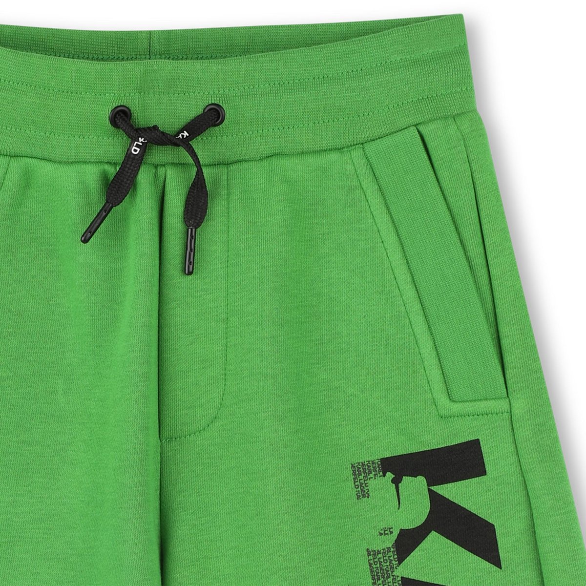 Short bermuda extensible en coton vert brousse, KARL LAGERFELD KIDS
