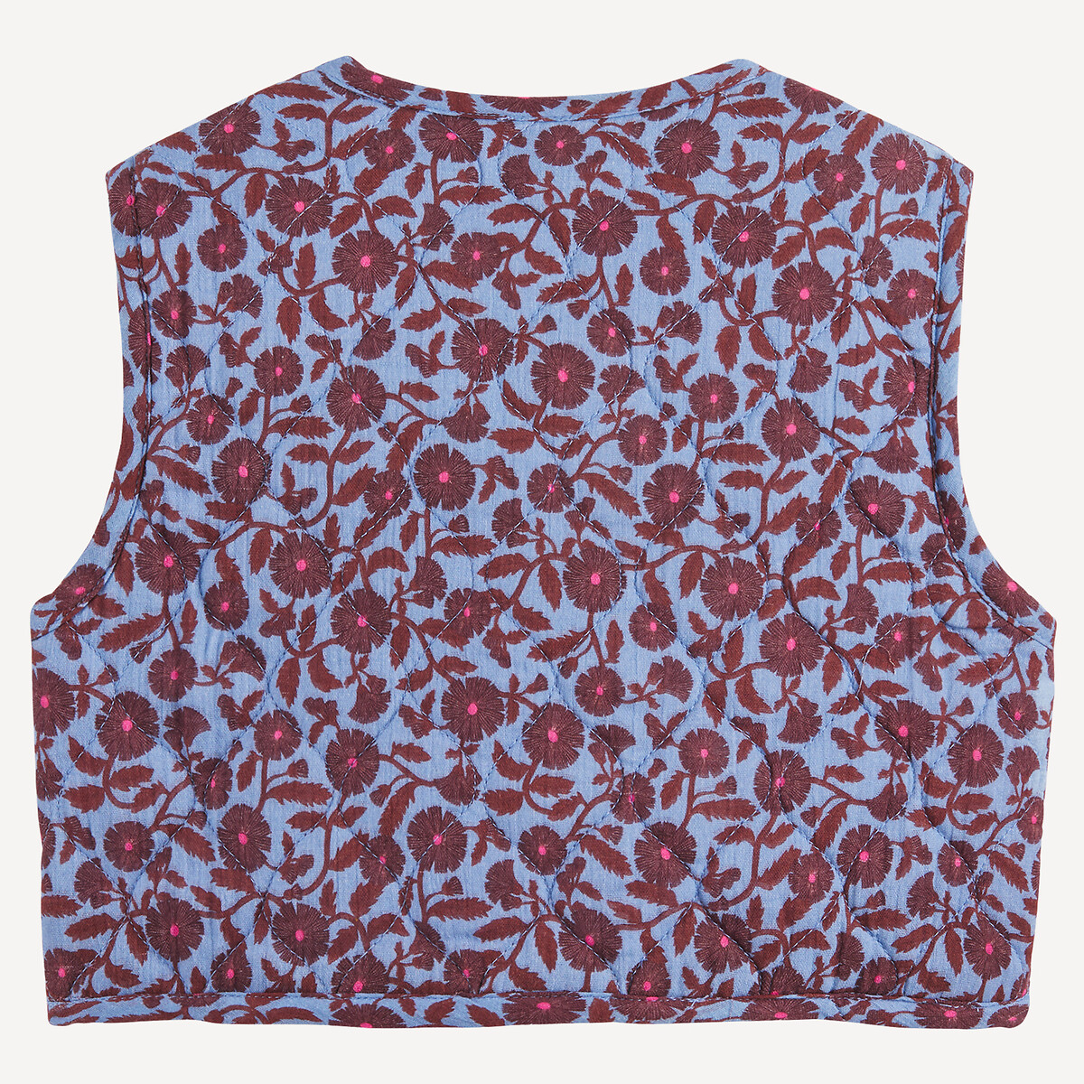 Gilet sans manches matelassé, imprimé fleurs imprimé marron, LA REDOUTE COLLECTIONS