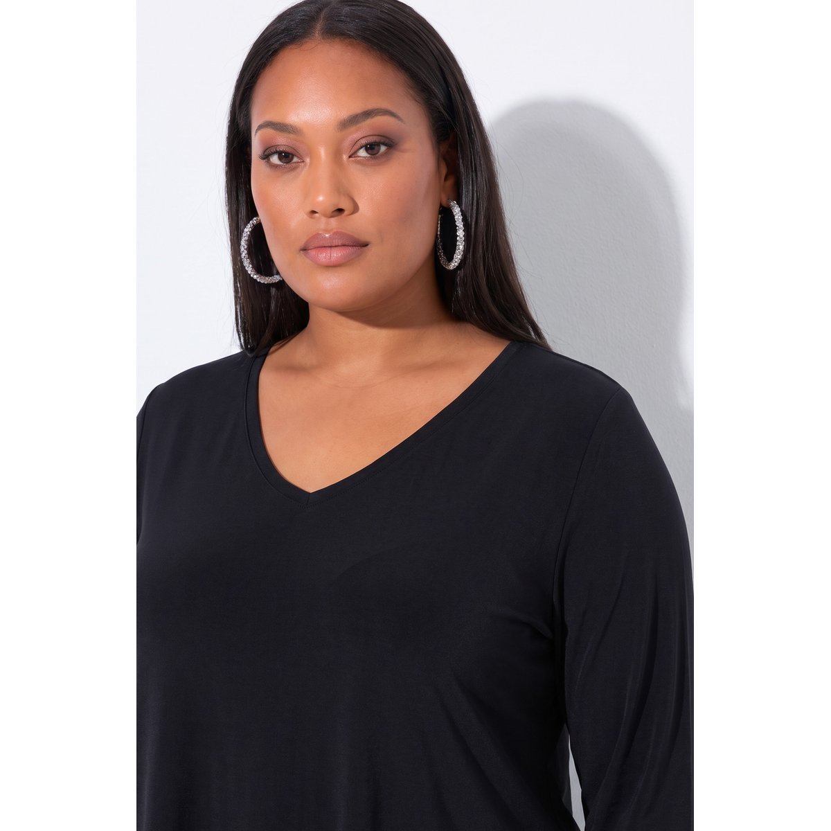 T-shirt long noir, ULLA POPKEN