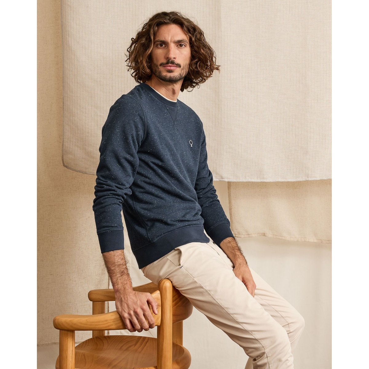 Sweat coton DONON bleu marine, FAGUO