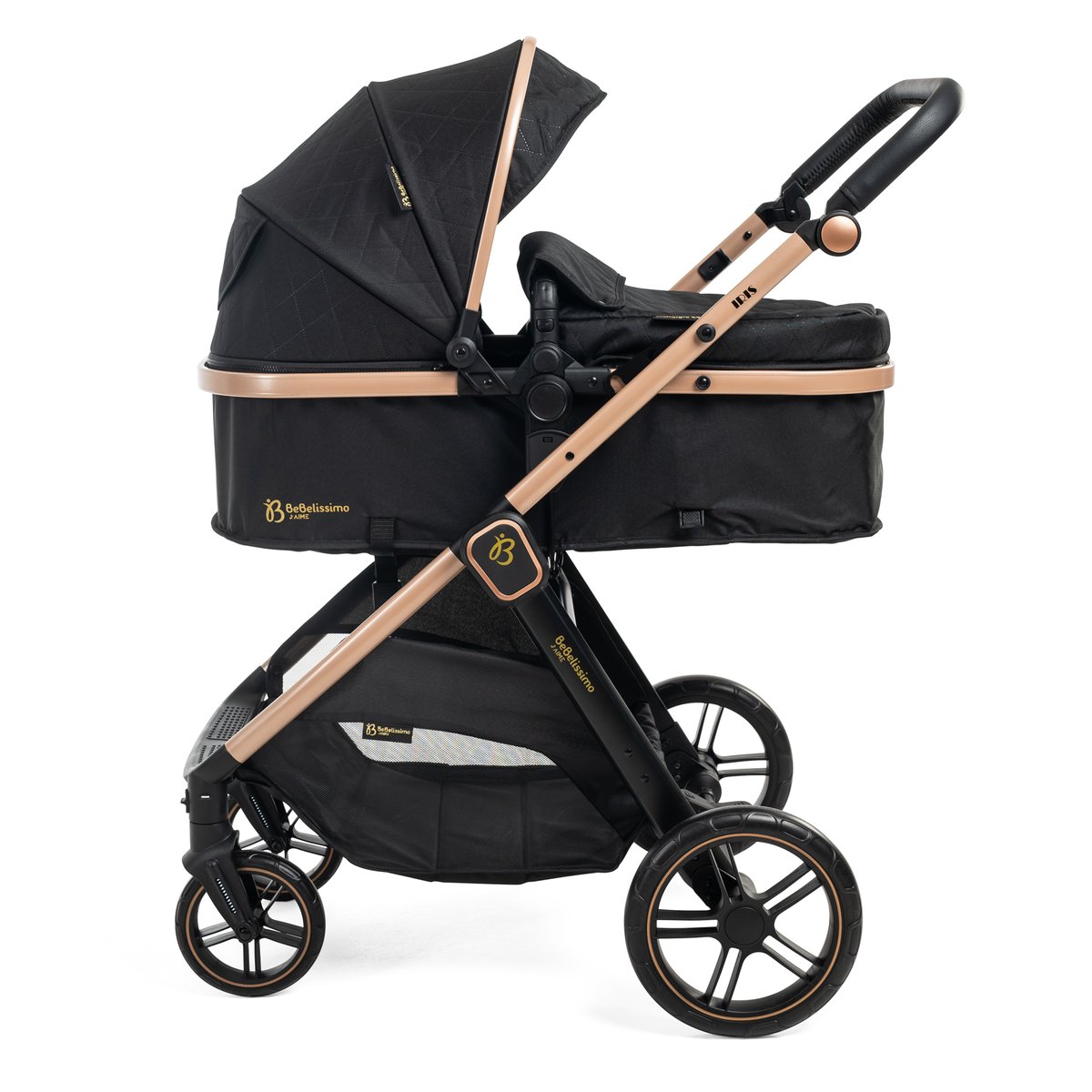 Poussette transformable - combinée - 2 en 1 - poids 0-22kg - IRIS- noir noir, BEBELISSIMO J'AIME