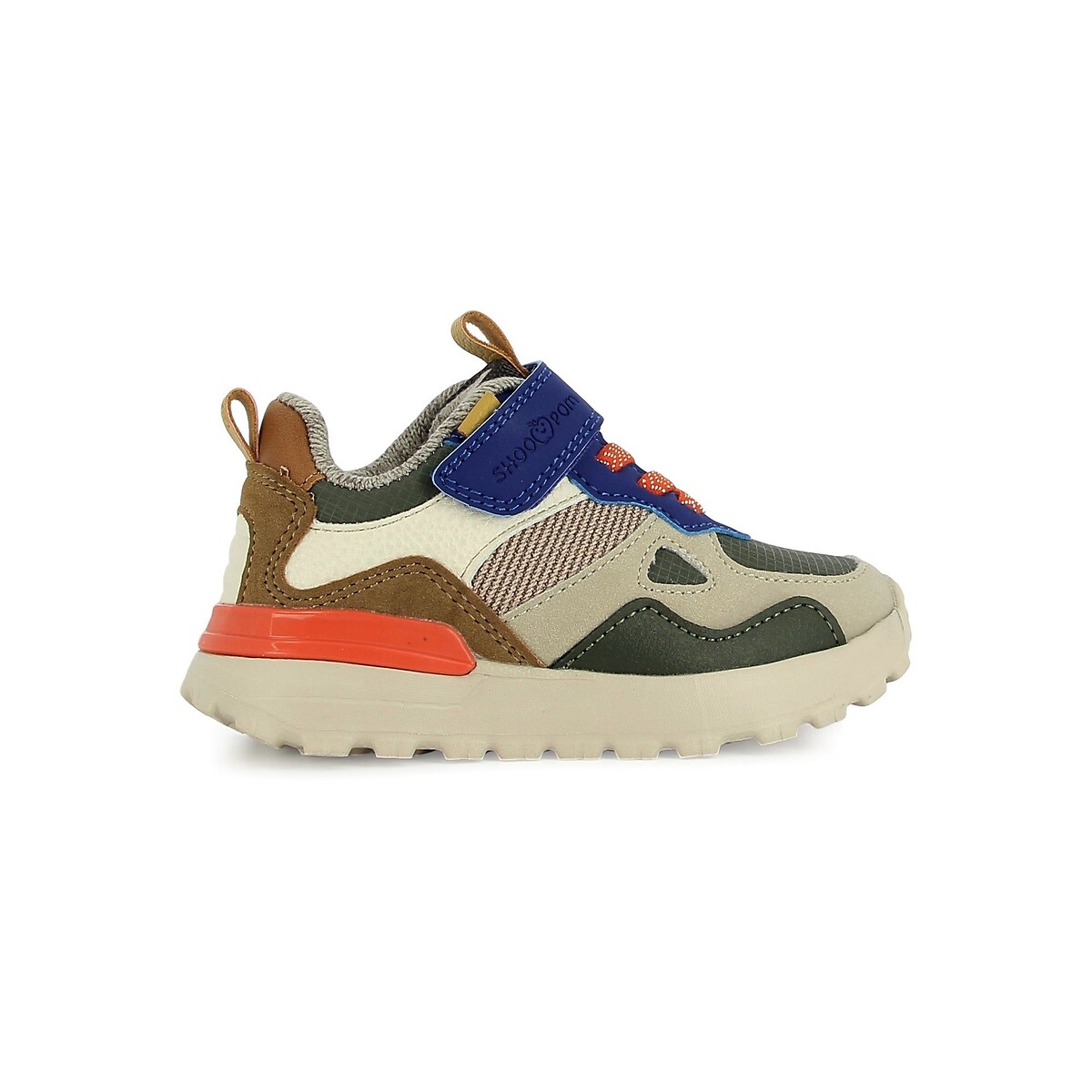 Scarpe da ginnastica con lacci elastici e chiusura in velcro, JOGGY SCRATCH blu marino, SHOO POM