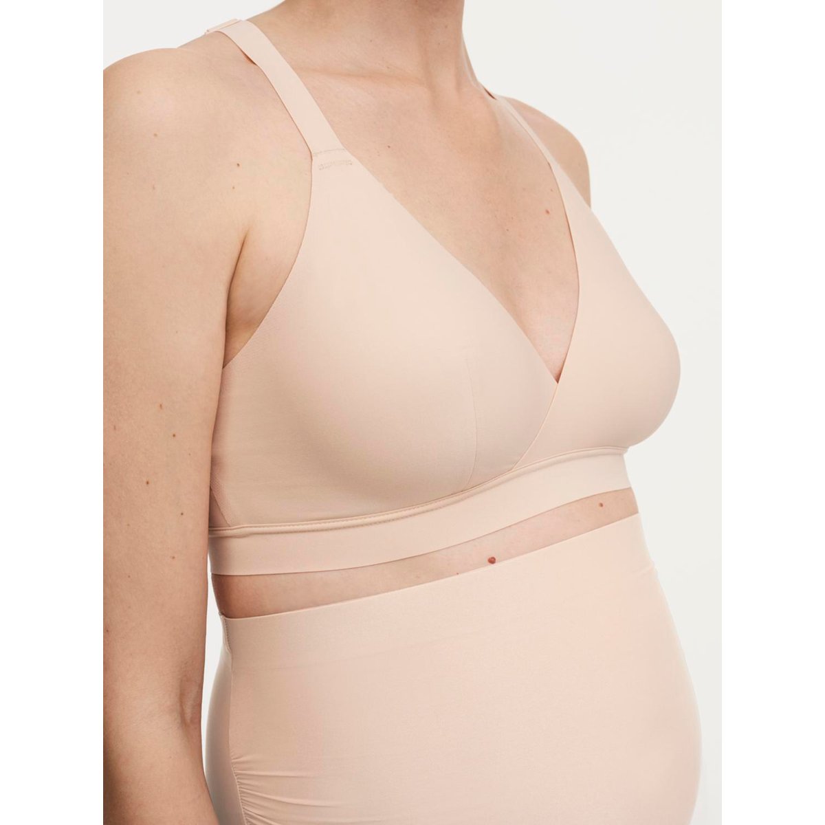 Soutien-gorge sans armature grossesse et allaitement PURE MATERNITY beige doré, CHANTELLE