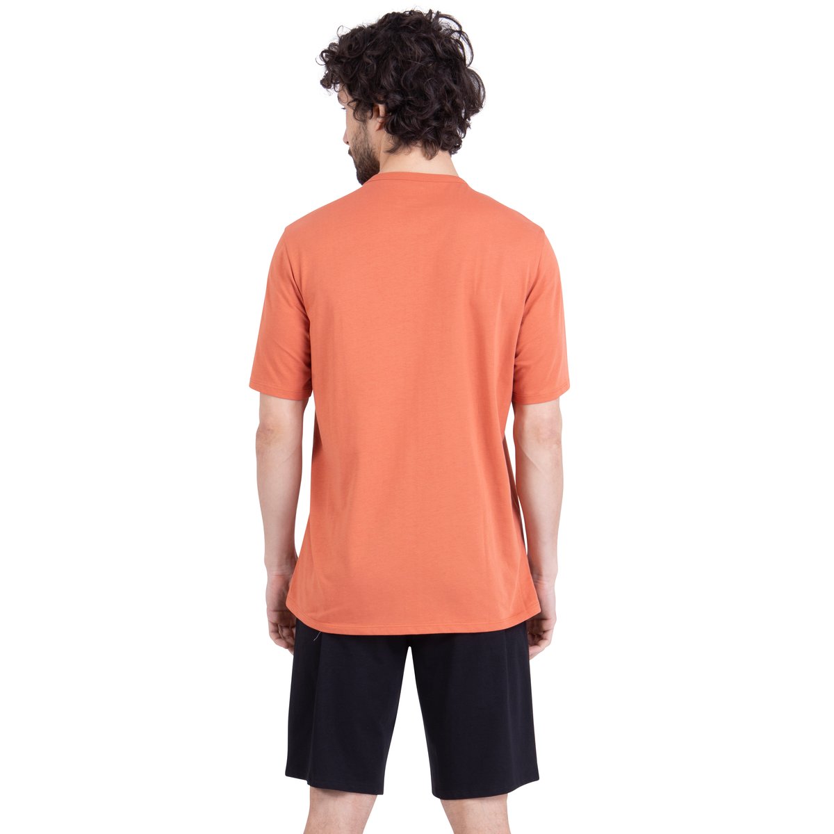 Pyjashort T-shirt col rond terracotta, ATHENA